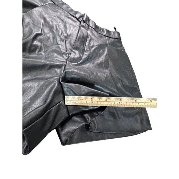 Zara Womens Faux Leather Black Pleated Skort Size M - Picture 7 of 10